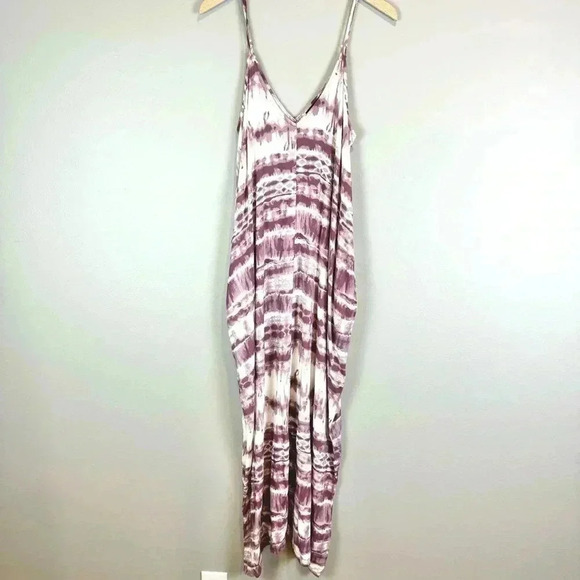Lulus Mauve Tie Dye Maxy Dress Beachy Boho Flowy Sleeveless S/M - Picture 2 of 8